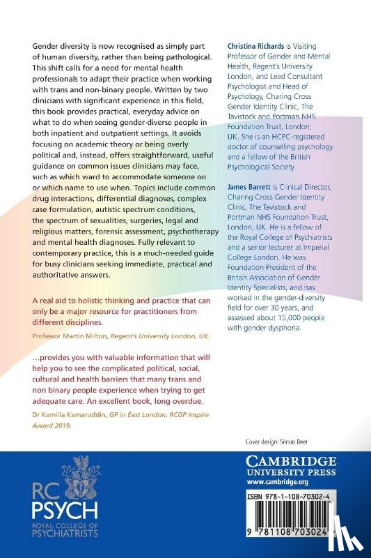 Richards, Christina, Barrett, James - Trans and Non-binary Gender Healthcare for Psychiatrists, Psychologists, and Other Health Professionals