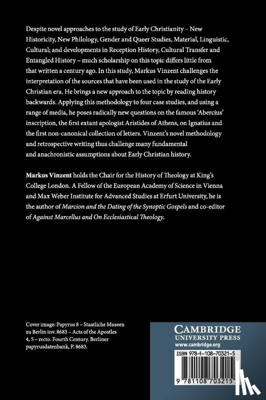 Vinzent, Markus (King's College London) - Writing the History of Early Christianity