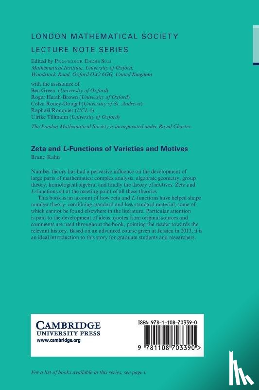 Kahn, Bruno - Zeta and L-Functions of Varieties and Motives