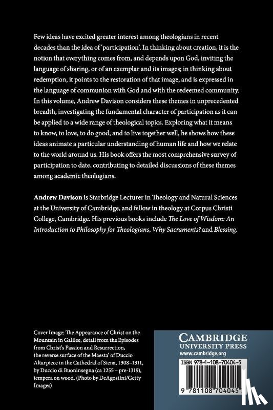 Davison, Andrew (University of Cambridge) - Participation in God
