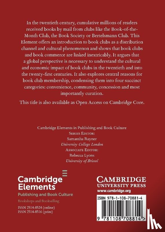 Norrick-Ruhl, Corinna (Johannes Gutenberg Universitat Mainz - Book Clubs and Book Commerce