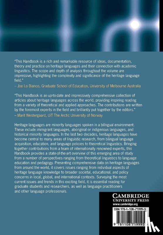  - The Cambridge Handbook of Heritage Languages and Linguistics
