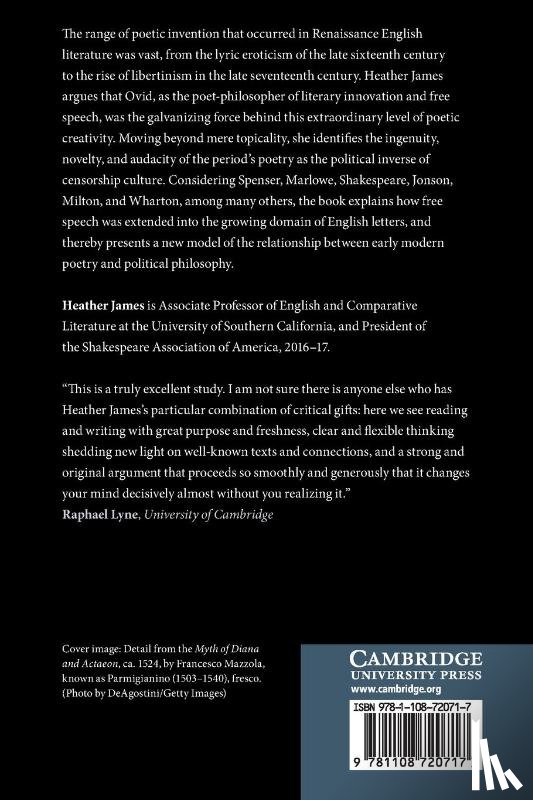 James, Heather (University of Southern California) - Ovid and the Liberty of Speech in Shakespeare's England