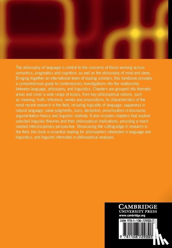 - The Cambridge Handbook of the Philosophy of Language