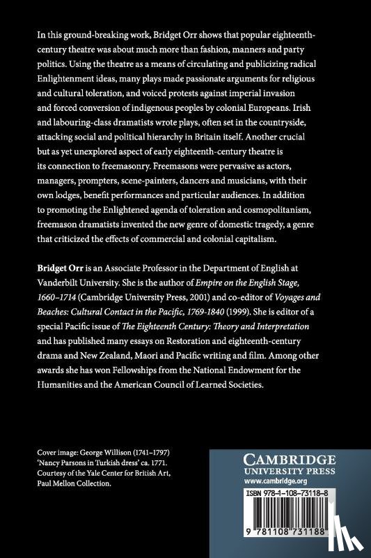 Orr, Bridget (Vanderbilt University - British Enlightenment Theatre