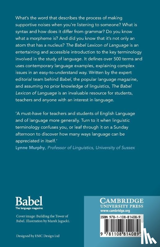 McIntyre, Dan (University of Huddersfield), Jeffries, Lesley (University of Huddersfield), Evans, Matt (University of Huddersfield), Price, Hazel (University of Huddersfield) - The Babel Lexicon of Language