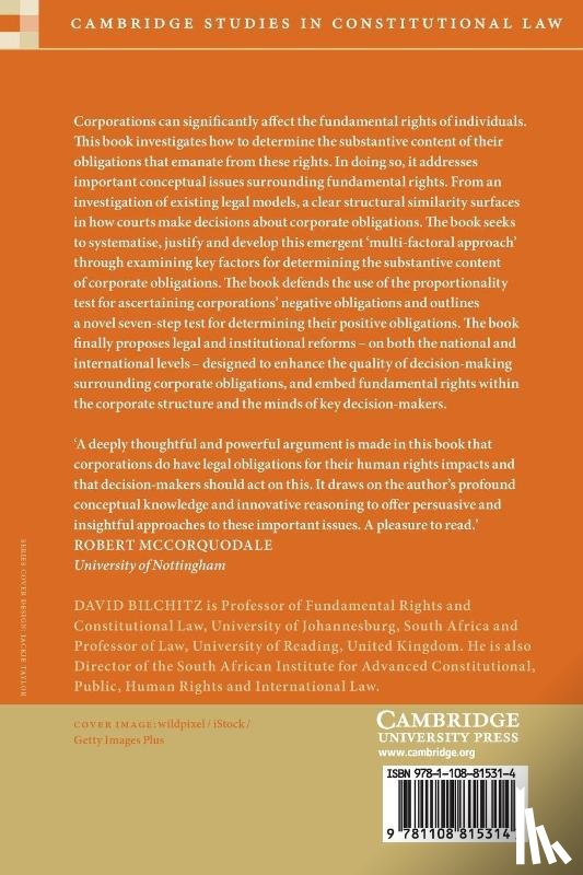 Bilchitz, David (University of Johannesburg) - Fundamental Rights and the Legal Obligations of Business