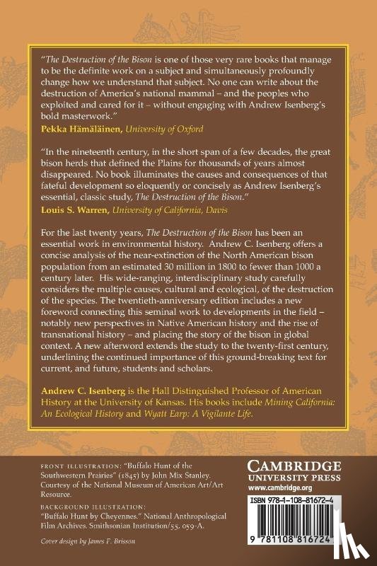 Isenberg, Andrew C. (University of Kansas) - The Destruction of the Bison