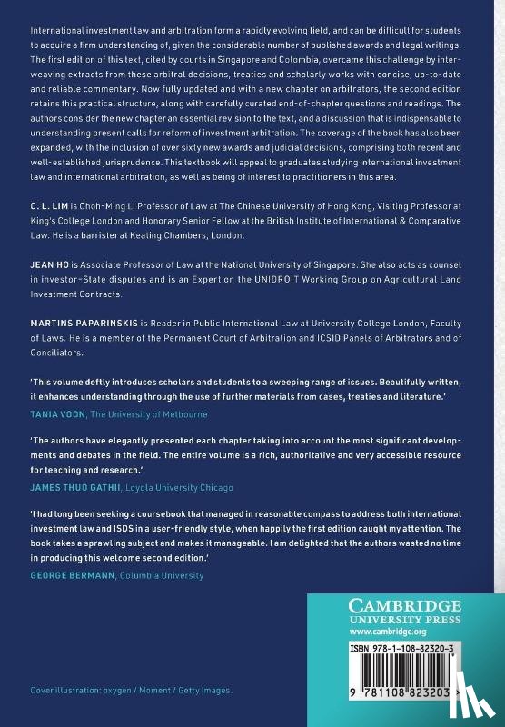 Lim, C. L. (The Chinese University of Hong Kong), Ho, Jean (National University of Singapore), Paparinskis, Martins (University College London) - International Investment Law and Arbitration