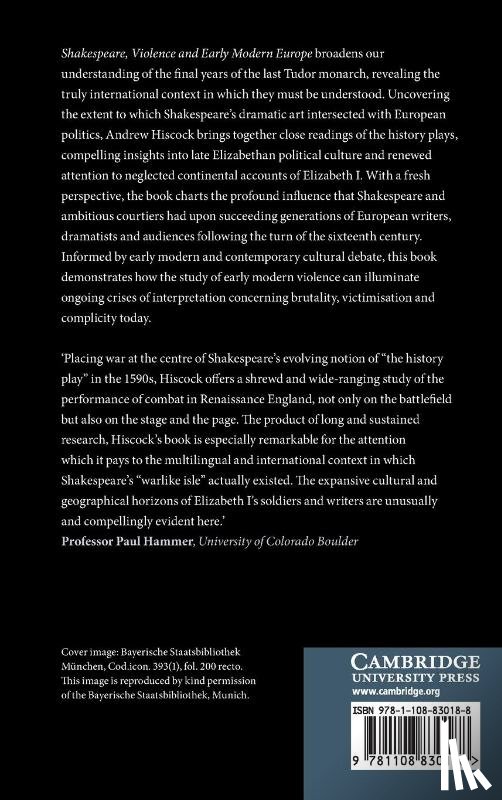 Hiscock, Andrew (Bangor University) - Shakespeare, Violence and Early Modern Europe