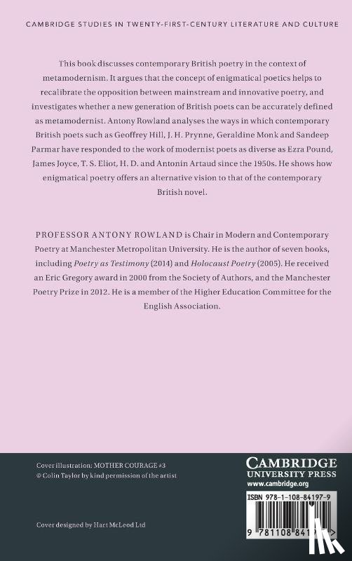 Rowland, Antony (Manchester Metropolitan University) - Metamodernism and Contemporary British Poetry