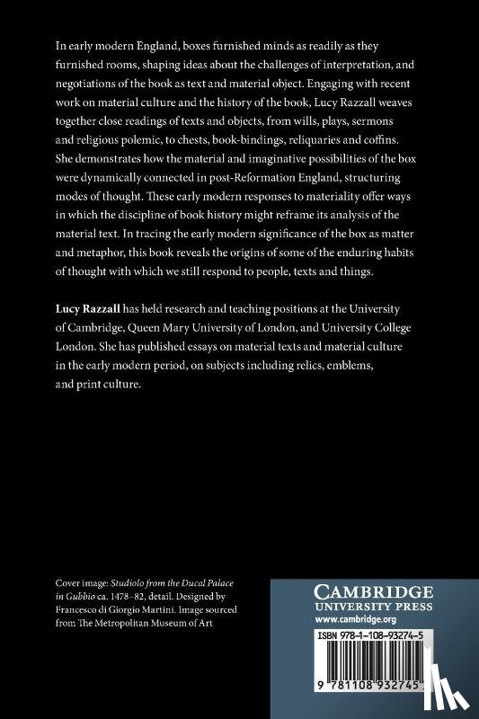 Razzall, Lucy - Boxes and Books in Early Modern England