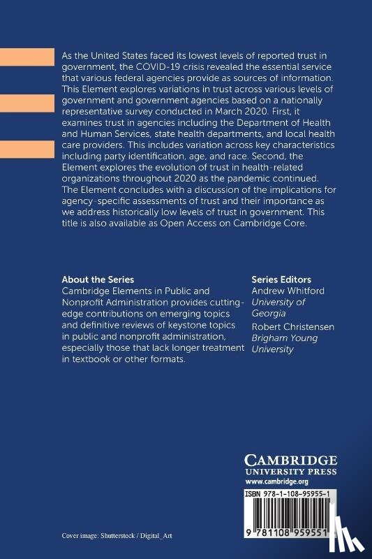 Robinson, Scott E. (University of Oklahoma), Gupta, Kuhika (University of Oklahoma), Ripberger, Joseph (University of Oklahoma), Ross, Jennifer A. (University of Oklahoma) - Trust in Government Agencies in the Time of COVID-19