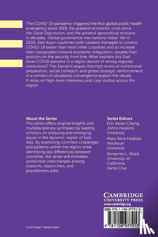 Tiberghien, Yves (University of British Columbia - The East Asian Covid-19 Paradox