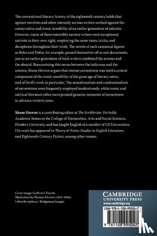 Herron, Shane (Flinders University of South Australia) - Irony and Earnestness in Eighteenth-Century Literature