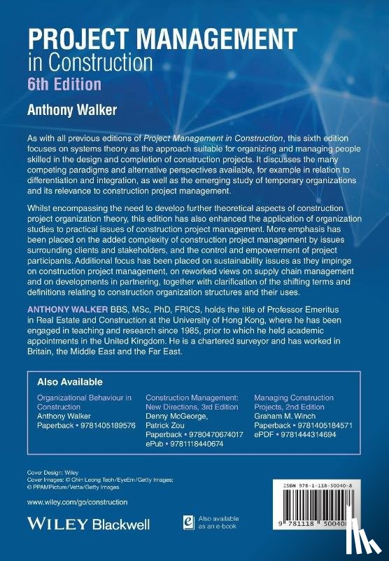 Walker, Anthony (MSc - Project Management in Construction