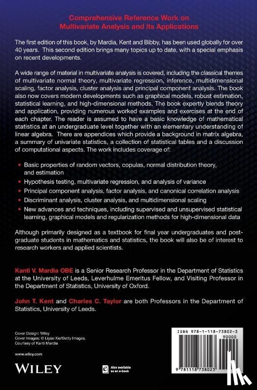 Mardia, Kanti V. (University of Leeds, Kent, John T. (University of Leeds, Taylor, Charles C. (University of Leeds - Multivariate Analysis