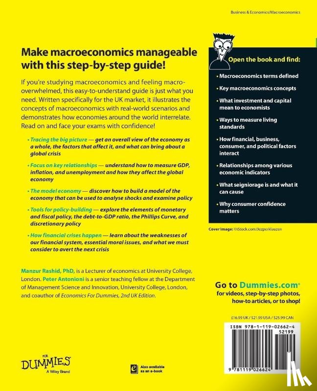 Rashid, Manzur (Lecturer of economics at University College, Antonioni, Peter (University College London) - Macroeconomics For Dummies, UK Edition