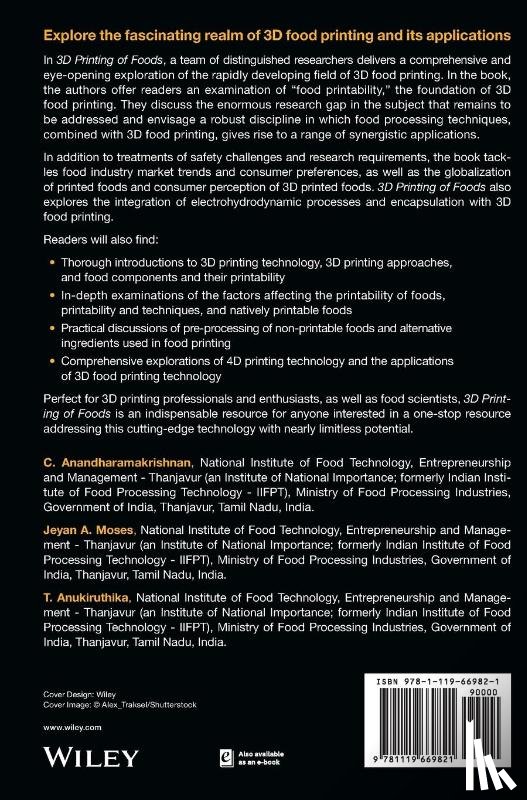 Anandharamakrishnan, C., Moses, Jeyan A., Anukiruthika, T. - 3D Printing of Foods