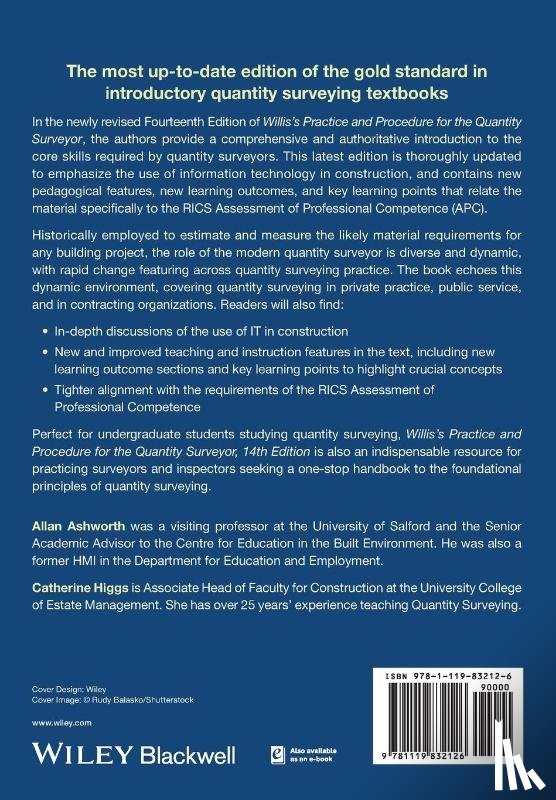 Ashworth, Allan (UNITEC, Higgs, Catherine (Faculty of Environment and Technology - Willis's Practice and Procedure for the Quantity Surveyor
