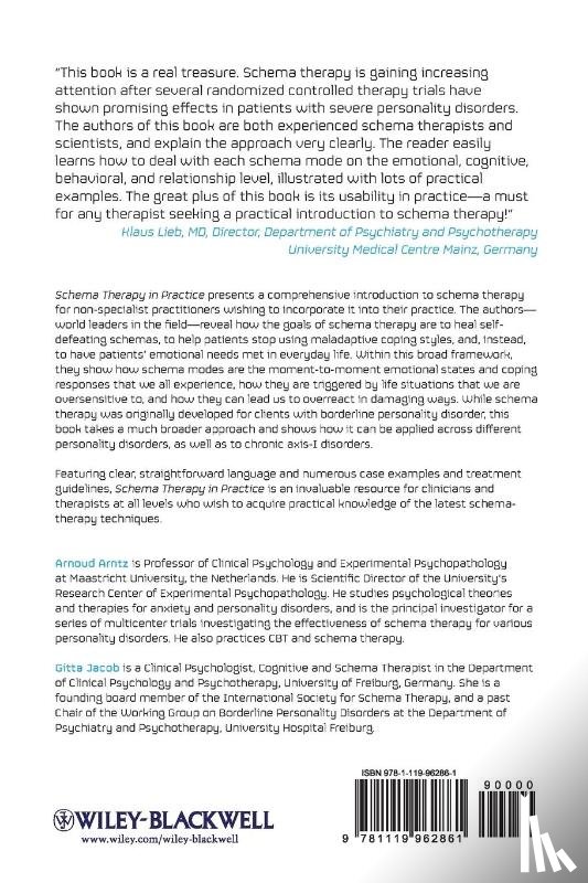Arntz, Arnoud (Medical Clinical & Expermintal Psych), Jacob, Gitta (University of Freiburg - Schema Therapy in Practice