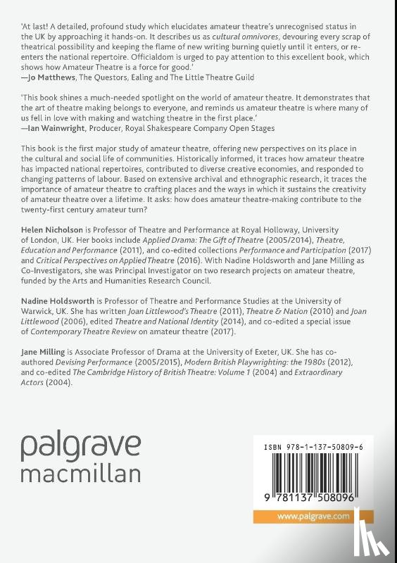 Nicholson, Helen, Holdsworth, Nadine, Milling, Jane - The Ecologies of Amateur Theatre