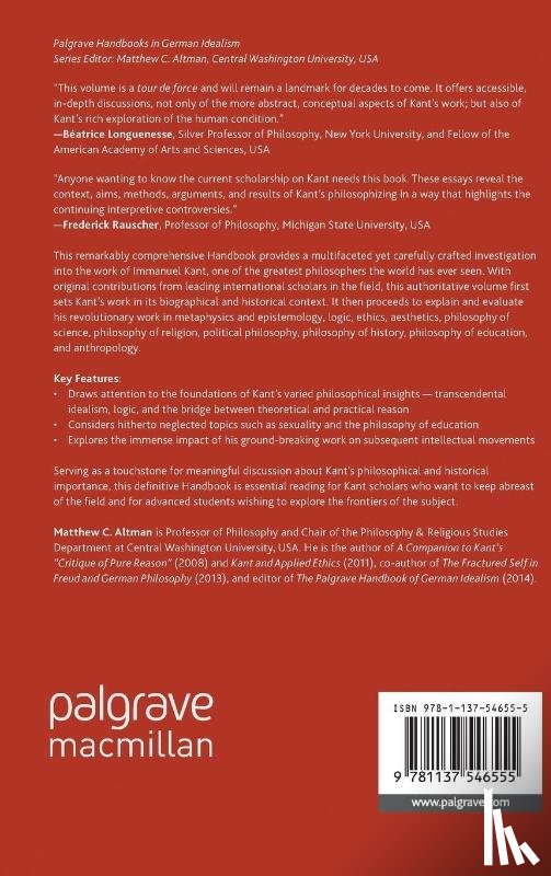  - The Palgrave Kant Handbook