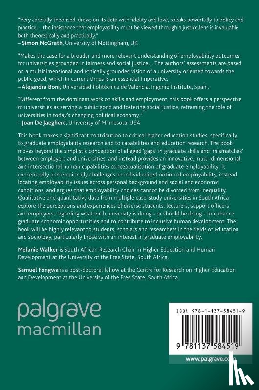 Walker, Melanie, Fongwa, Samuel - Universities, Employability and Human Development