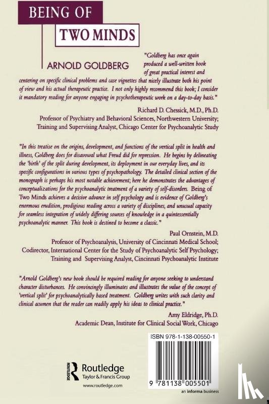Goldberg, Arnold I. (Chicago Institute for Psychoanalysis - Being of Two Minds
