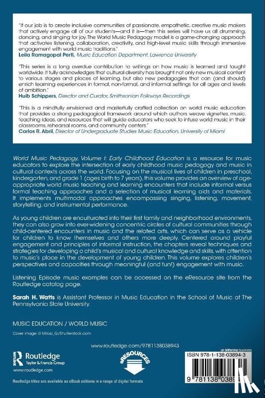 Watts, Sarah H. - World Music Pedagogy, Volume I: Early Childhood Education