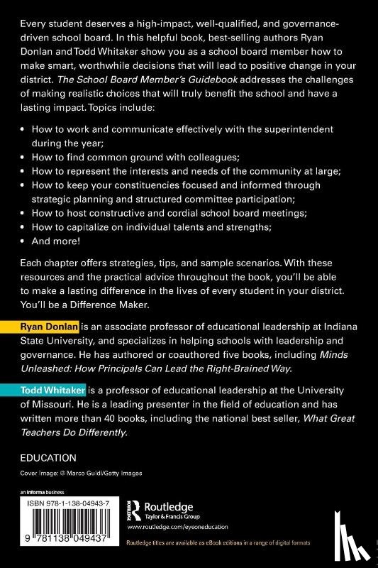 Donlan, Ryan (Indiana State University, Whitaker, Todd (Indiana State University - The School Board Member's Guidebook