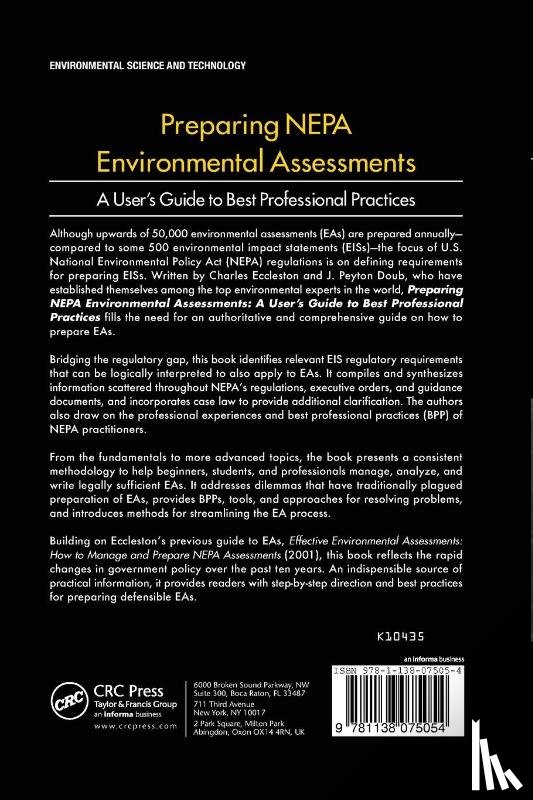 Eccleston, Charles (Environmental Consultant, Doub, J. Peyton (United States Nuclear Regulatory Commission - Preparing NEPA Environmental Assessments