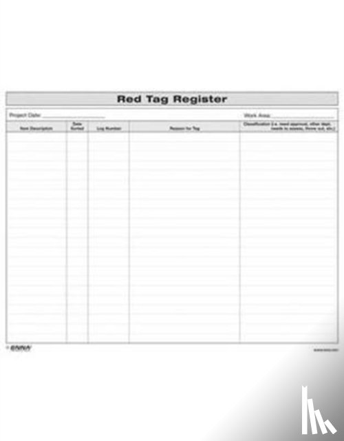 Enna - 5S Red Tag Register Form