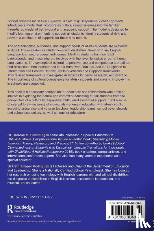Cumming, Therese M. (University of New South Wales, Rodriguez, Cathi aper (California State University - School Success for At-Risk Students