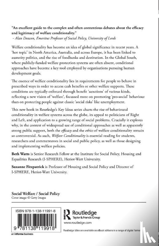 Watts, Beth (Heriot-Watt University, Fitzpatrick, Suzanne (Heriot-Watt University - Welfare Conditionality
