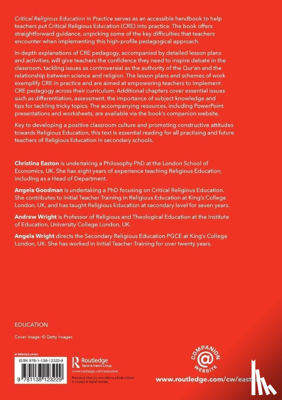 Easton, Christina, Goodman, Angela, Wright, Andrew (Kings College London, Wright, Angela - Critical Religious Education in Practice