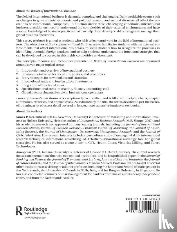 Neelankavil, James P., Rai, Anoop - Basics of International Business