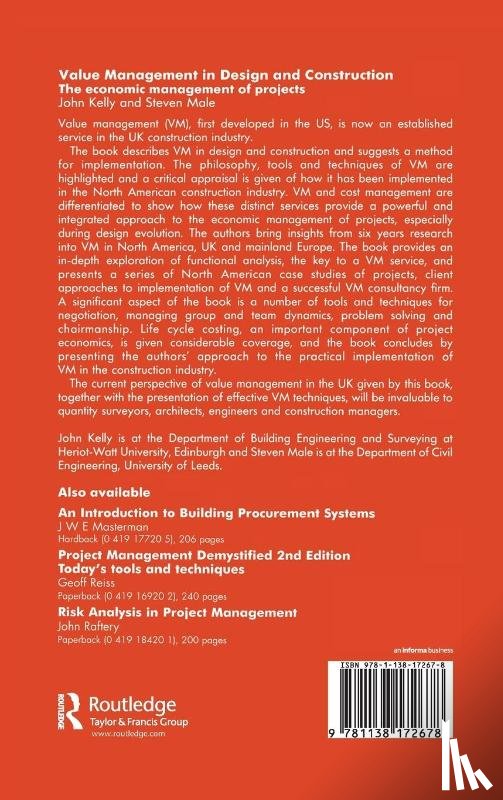 Kelly, John, Male, Steven - Value Management in Design and Construction