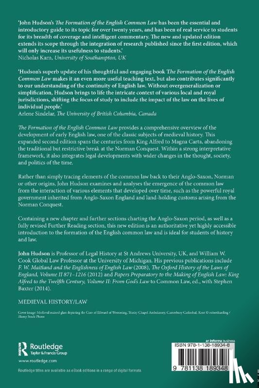 Hudson, John (St Andrews University - The Formation of the English Common Law