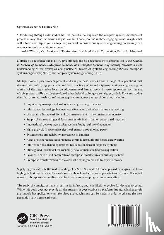  - Case Studies in System of Systems, Enterprise Systems, and Complex Systems Engineering