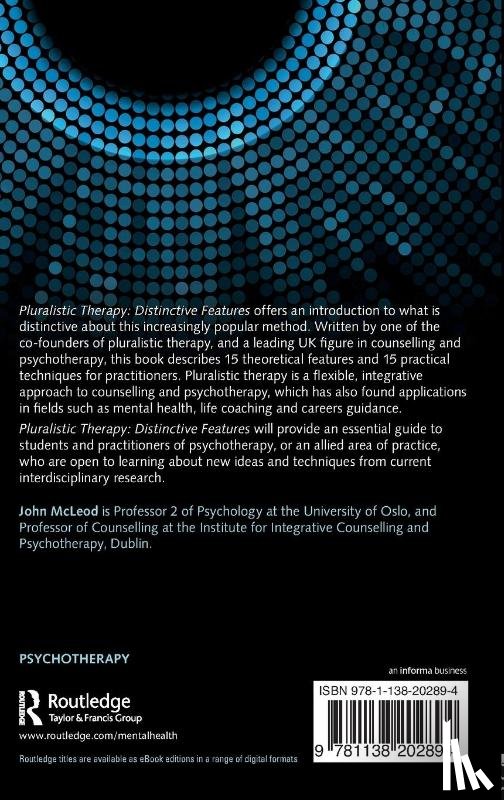 McLeod, John (Emeritus Prof. of Counselling - Pluralistic Therapy