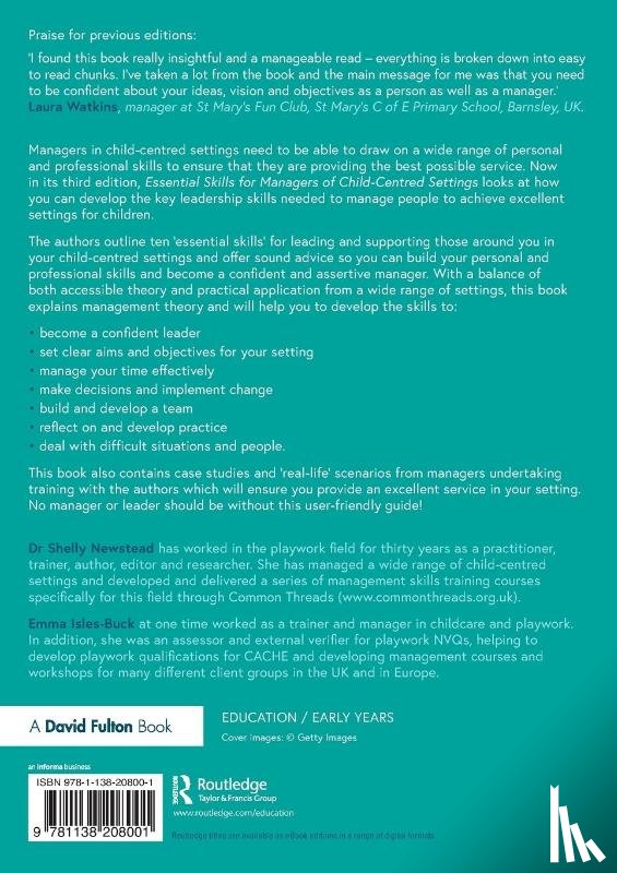 Newstead, Shelly, Isles-Buck, Emma (Association of Playworkers - Essential Skills for Managers of Child-Centred Settings