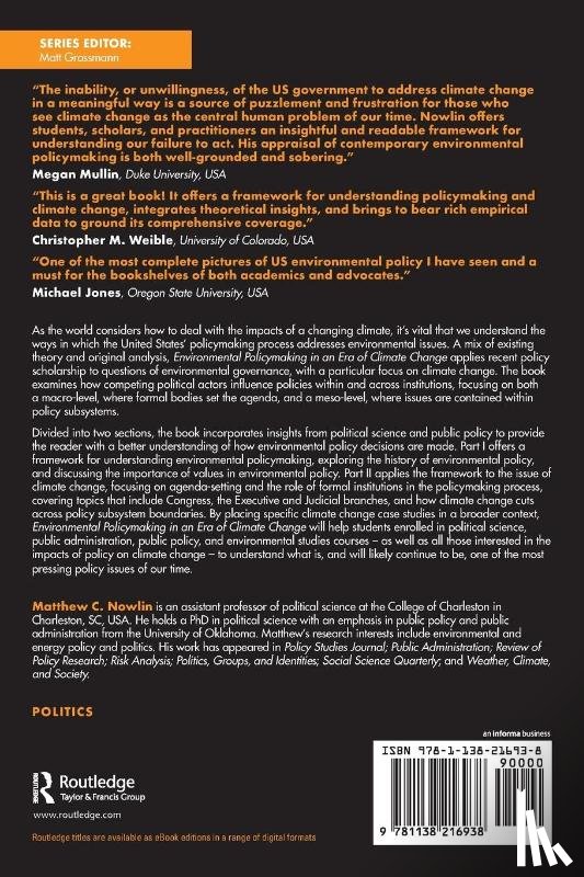 Nowlin, Matthew (College of Charleston - Environmental Policymaking in an Era of Climate Change