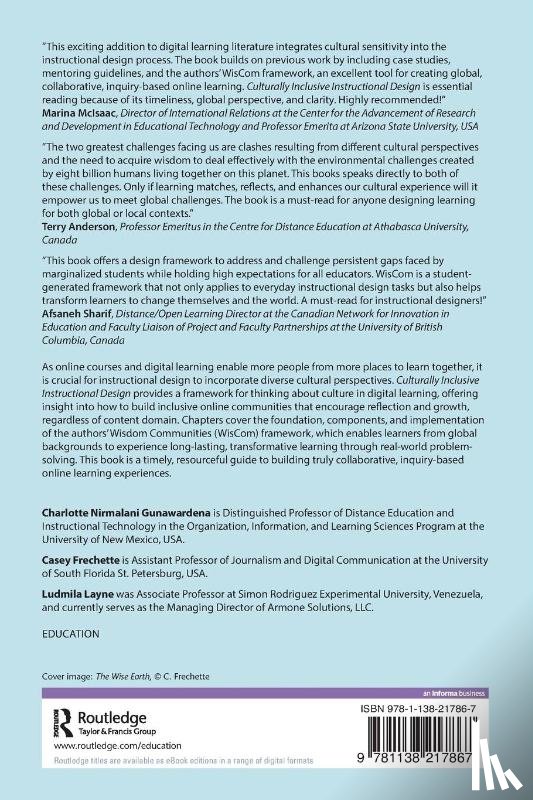 Gunawardena, Charlotte (University of New Mexico, Frechette, Casey (University of South Florida St. Petersburg, Layne, Ludmila - Culturally Inclusive Instructional Design