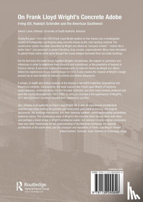 Johnson, Donald Leslie - On Frank Lloyd Wright's Concrete Adobe