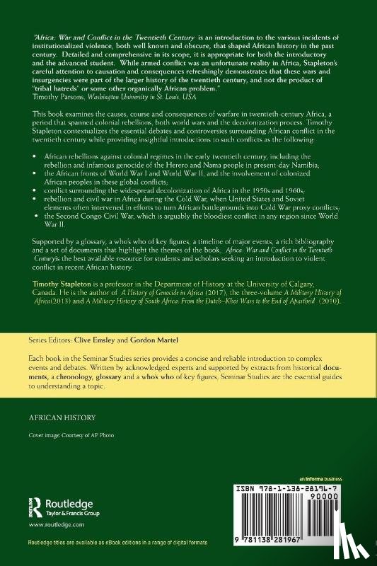 Stapleton, Timothy (Trent University - Africa: War and Conflict in the Twentieth Century