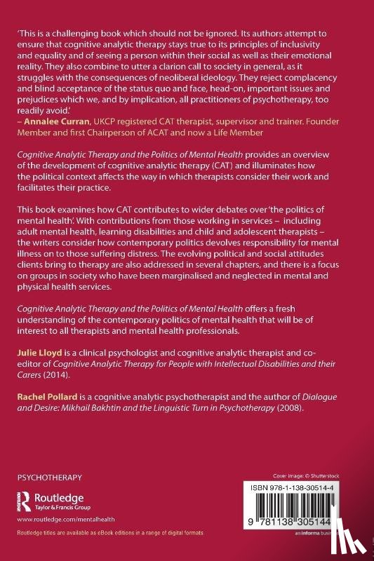  - Cognitive Analytic Therapy and the Politics of Mental Health