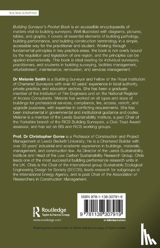 Smith, Melanie, Gorse, Christopher (Leeds Beckett University - Building Surveyor’s Pocket Book