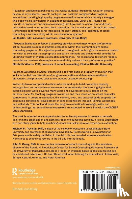 Trevisan, Michael S. (Washington State University, Carey, John C. - Program Evaluation in School Counseling