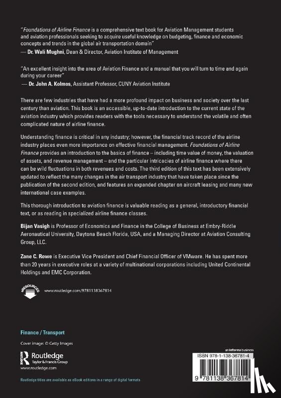 Vasigh, Bijan (Embry-Riddle Aeronautical University, Rowe, Zane C. - Foundations of Airline Finance